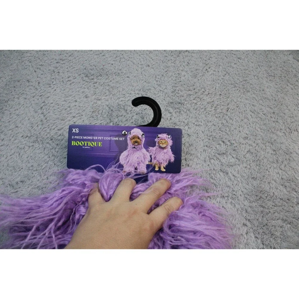 Bootique Purple Shaggy Monster Dog Costume 2-Piece Set XS Halloween